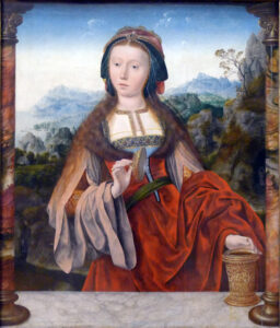 Quentin Metsys, Saint Mary Magdalene, between 1520 and 1525 Oil on panel, 33.4 x 31.1 in Louvre Museum, Paris