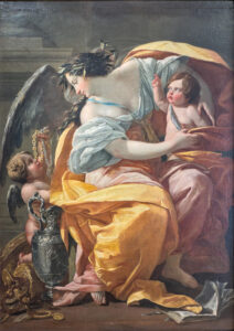 Paris_6e_-_Musée_du_11_Conti_-_Exposition_-_L’Argent_dans_l’art_-_Allégorie_de_la_Foi_et_du_Mépris_des_Richesses_(Simon_Vouet) Simon Vouet, Allegory of Wealth, 1640s Oil on canvas, 66.9 x 48.8 in Louvre Museum, Paris