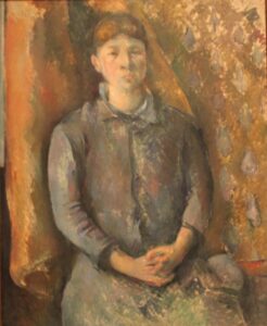 Paul Cézanne, Portrait of Madame Cézanne, between 1886 and 1887 Oil on canvas, 39.6 in x 32 in Detroit Institute of Arts