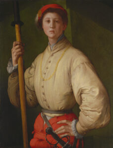 Jacopo Pontormo, Portrait of a Halberdier (Francesco Guardi?), 1528 - 1530 Oil (or oil and tempera) on panel transferred to canvas, 36.25 x 28.38 in Getty Center, Los Angeles