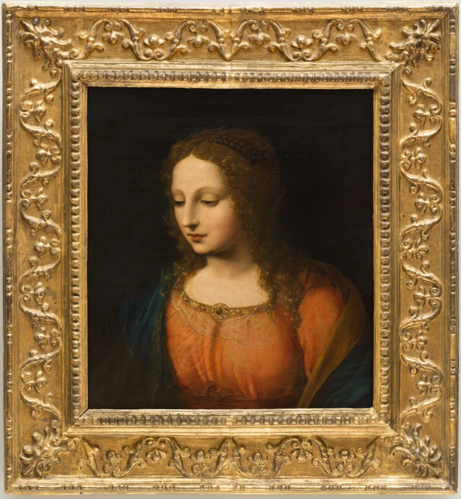 Bernardino Luini, Portrait of a Woman, c 1500-1532 Oil on panel, 25 13/16 × 23 1/2 in Detroit Institute of Arts