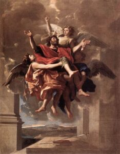 Nicolas Poussin, The Ecstasy of St Paul, between 1649 and 1650 Oil on canvas, 58.2 in x 47.2 in Louvre Museum, Paris
