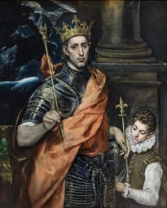 El Greco, Saint Louis, King of France, and a Page, between 1585 and 1590 Oil on canvas, 47.2 x 37.7 in Louvre Museum, Paris
