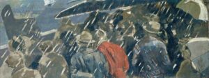 Walter Richard Sickert, Miss Earhart’s Arrival, 1932 Oil paint on canvas, 28.2 x 74 in Tate Gallery, London