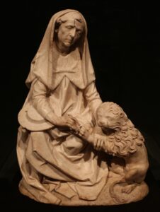 Tilman Riemenschneider, Saint Jerome and the Lion (From the former Church of St. Peter in Erfurt), c. 1495 Alabaster, traces of polychromy Cleveland Museum of Art