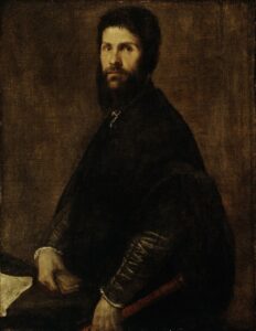 Tiziano Vecellio, Man Holding a Flute, ca. between 1560 and 1565 Oil on canvas, 39.4 in x 30.5 in Detroit Institute of Arts