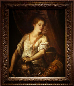 Titian, Judith with the Head of Holofernes, 1570 Oil on canvas, 44.4 in x 37.5 in Detroit Institute of Arts
