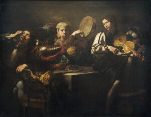 Valentin de Boulogne, Musicians and Soldiers, 1626 Oil on canvas, 61 x 78.7 in Musée des Beaux-Arts de Strasbourg, France