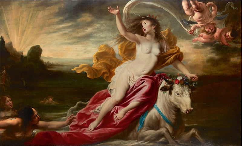 Cornelis Schut, Abduction of Europa, 1620 Oil on canvas, 25 x 41 1/2 ins