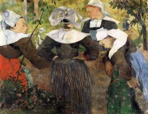 fourbretonwomen Paul Gauguin, Four Breton Women Dancing, 1886 Oil on canvas, 72 x 91 cm Neue Pinakothek, Munich