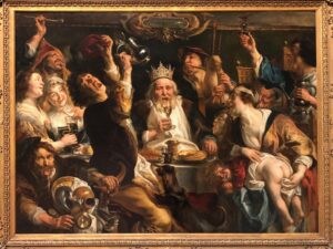 Jacob Jordaens, The King Drinks, first half of 17th century Oil on canvas, 61.4 in x 82.6 in Royal Museums of Fine Arts of Belgium, Brussels