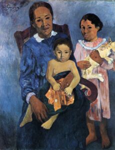 marque03 Paul Gauguin, Woman and Two Children, 1901 Oil on canvas, 38.2 x 29.1 in Art Institute, Chicago