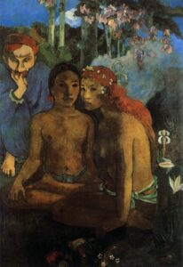 marque05 Paul Gauguin, Contes Barbares (Barbarian Tales), 1902 Oil on canvas, 51.2 x 35 in Museum Folkwang, Essen