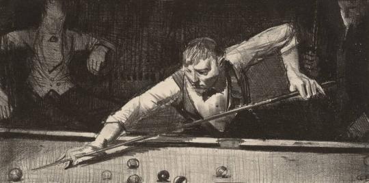 The Pool-Player, 1921 Lithograph, 5 1/16 × 10 1/8 in Columbus Museum of Art