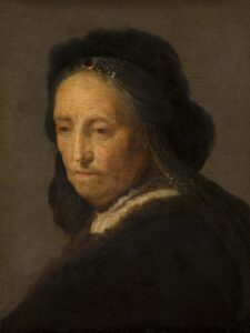 Rembrandt, Study of an Old Woman Oil on panel, 5.5 x 7.2 in Mauritshuis, The Hague