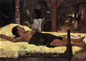tahiti54 Paul Gauguin, Nativity (Te Tamari No Atua), 1896 Oil on canvas, 37.8 x 50.4 in Neue Pinakothek, Munich