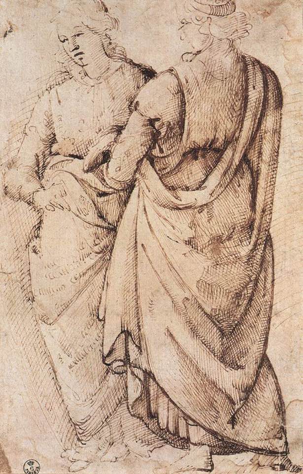 Domenico Ghirlandaio, Study of Two Women, c.1486 Ink on paper Uffizi Gallery, Florence, Italy
