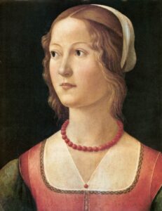 Domenico Ghirlandaio, Portrait of a Young Woman, c.1490 Tempera on wood, 17.3 x 12.6 in Calouste Gulbenkian Museum, Lisbon, Portugal