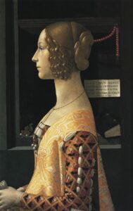 Domenico Ghirlandaio, Portrait of Giovanna Tornabuoni, 1488 Tempera on wood, 29.9 x 19.7 in Museo Thyssen-Bornemisza, Madrid