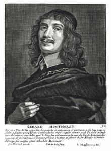 Portrait of Gerrit van Honthorst in Cornelis de Bie's Gulden Cabinet.