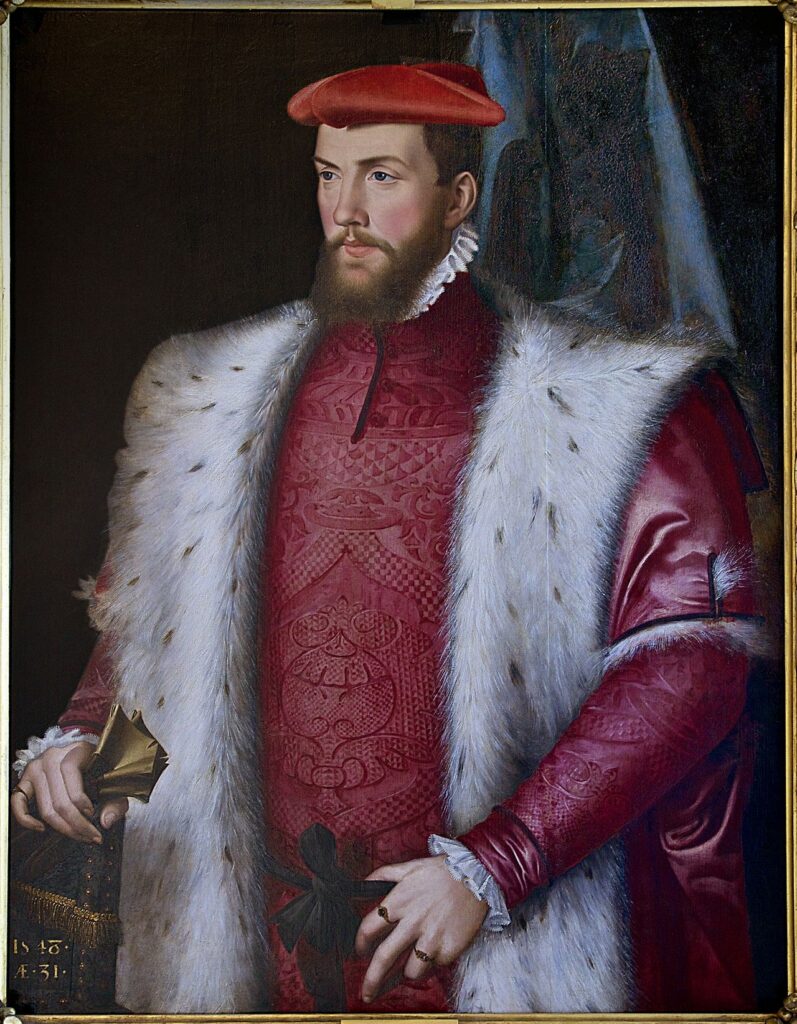 François Clouet, Odet De Coligny, Cardinal De Chatillon, circa 1548 Oil on canvas, 37 x 28.7 in Condé Museum, Chantilly, France