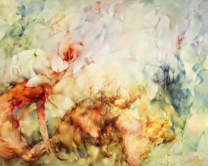 Dorothea Tanning, Midi et Demi (Half past Noon), 1956-1957 Oil on canvas, 51 3/8 x 64 in Pennsylvania Academy of Fine Arts, Philadelphia