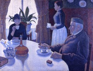 Paul Signac, The Dining Room, from 1886 until 1887 Oil on canvas, 35.03 x 45.66 in Kröller-Müller Museum, Otterlo, Netherlands