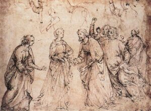 Domenico Ghirlandaio, Study, c. 1486 Ink on paper, 10.2 x 6.7 in Galleria degli Uffizi, Florence