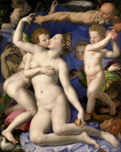 Bronzino, Venus, Cupid, Folly and Time, 1540–1545 Oil on panel, 57.4 x 45.6 in National Gallery, London
