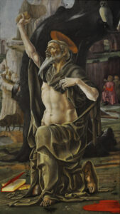 Cosmè Tura, Saint Jerome, 1474 Oil on panel, 39.3 x 22.4 in National Gallery, London