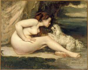 Gustave Courbet, Nude Woman with a Dog, 1861-1862 Oil on canvas, 25.6 x 31.9 in Musée d'Orsay, Paris