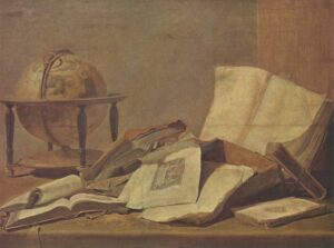 David Teniers II, Still-life with Books and Globe, 1650s Oil on wood, 20.4 x 26.9 in Royal Museums of Fine Arts of Belgium, Brussels