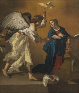 Jan Janssens, The annunciation, 17th century Oil on canvas, 101.5 x 87.4 in Museum of the Fine Arts, Ghent, Belgium