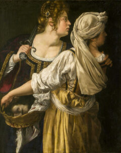Artemisia Gentileschi, Judith and Her Maidservant, 1618 until 1619 Oil on canvas, 44.8 x 36.8 in Palazzo Pitti, Florence