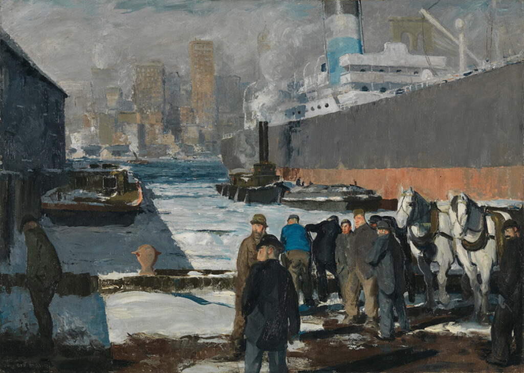 George Wesley Bellows, Men of the Docks, 1912 Oil on canvas, 45 x 63.5 in National Gallery, London