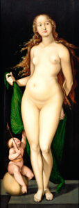 Hans Baldung, Venus and Amor, between 1524 and 1525 Oil on linden wood, 81.88 x 33.07 in Kröller-Müller Museum, Otterlo, Netherlands