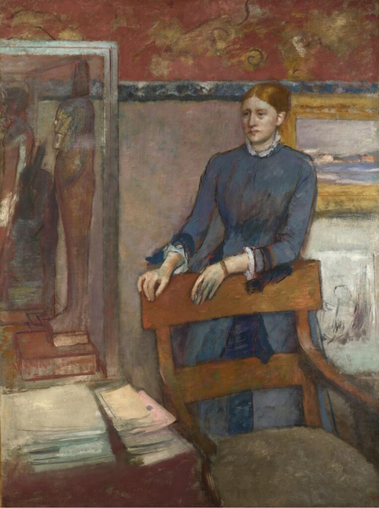 Edgar Degas, Hélène Rouart in her Father's Study, circa 1886 Oil on canvas, 63.9 x 47.6 in National Gallery, London