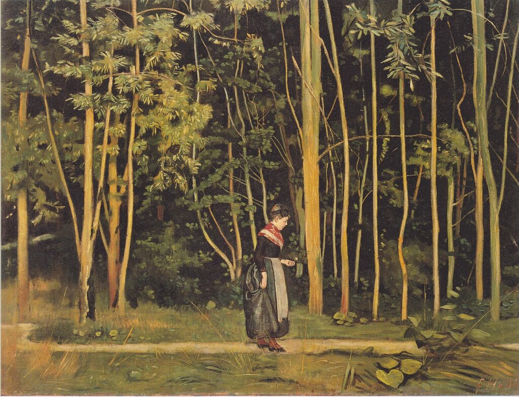 Ferdinand Hodler, Walking at the Forest Edge, 1885 Oil on canvas, 28.3 x 37.7 in