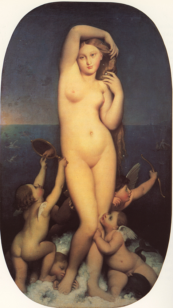 Jean-Auguste-Dominique Ingres, Venus Anadyomene, between 1808 and 1848 Oil on canvas, 64.5 × 32.2 in Condé Museum, Chantilly, France