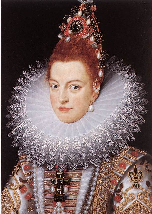 Frans Pourbus the Younger, Portrait of Isabella Clara Eugenia of Spain, between 1601 and 1620 Oil on panel, 23.6 x 16.5 in Groeningemuseum, Bruges, Belgium