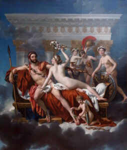 Jacques-Louis David, Mars Being Disarmed by Venus, 1824 Oil on canvas, 10.1 ft x 104.3 in Royal Museums of Fine Arts of Belgium, Brussels