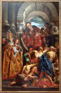 Jacob Jordaens, Saint Martin Healing a Possessed Man, 1630 Oil on canvas, 14.1 ft x 105.9 in Royal Museums of Fine Arts of Belgium, Brussels