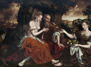 Jan Metsys, Lot and his Daughters, 16th century Oil on panel, 58.2 x 80.5 in Royal Museums of Fine Arts of Belgium, Brussels