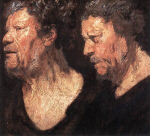 Jacob Jordaens, Studies of the Head of Abraham Grapheus, second half of 17th century Oil on paper mounted on panel, 17.7 in x 20.4 in Museum of the Fine Arts, Ghent, Belgium