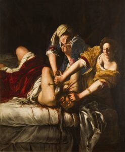 Artemisia Gentileschi, Judith Beheading Holofernes, from 1614 until 1620 Oil on canvas, 78.3 x 63.9 in Museo di Capodimonte, Naples