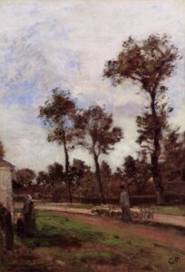 Camille Pissarro, Louviciennes, c.1870 Oil on canvas, 17 x 12 in Private Collection