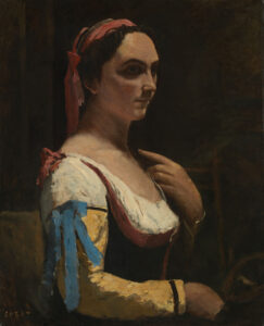 Camille Corot, Italian Woman, about 1870 Oil on canvas, 28.7 x 23.2 in National Gallery, London