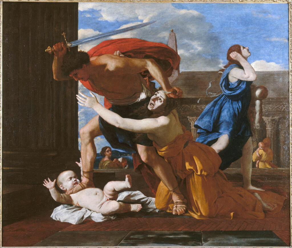 Nicolas Poussin, Massacre of the Innocents, c 1625-1626 Oil on canvas, 57.8x 67.3 in Condé Museum, Chantilly, France