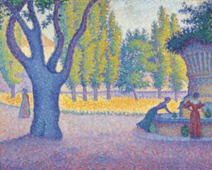 Paul Signac, Saint-Tropez, Fontaine des Lices, 1895 Oil on canvas 25 3/5 × 31 9/10 in Guggenheim Museum Bilbao, Spain
