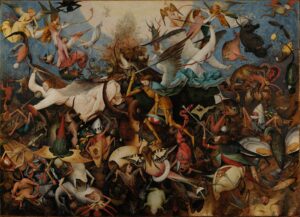 Pieter Bruegel the Elder, The Fall of the Rebel Angels, 1562 Oil on oak wood, 46.06 x 63.77 in Royal Museums of Fine Arts of Belgium, Brussels